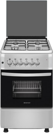 WESTPOINT COOKER, 4 GAS, ELECTRIC OVEN, AUTO IGNITION, INOX