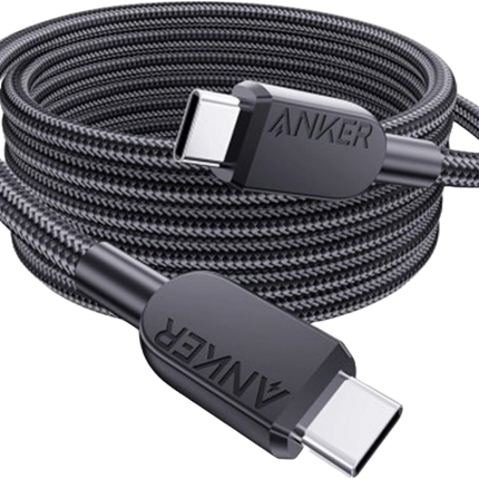 ANKER USB-C TO USB-C CABLE (6 FT, 240W, BRAIDED) - BLACK