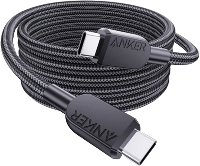 ANKER USB-C TO USB-C CABLE (6 FT, 240W, BRAIDED) - BLACK