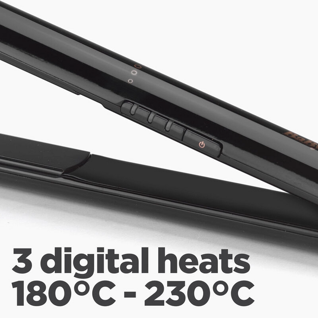 BABYLISS HAIR STRAIGHTENER SMOOTH FINISH BLACK & ROSE GOLD