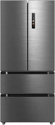 MIDEA REFRIGERATOR FRENCH DOOR 516L INVERTER NO FROST BRU STEEL