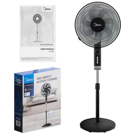 MIDEA STAND FAN 16" BLACK COLUR- 7 BLADES