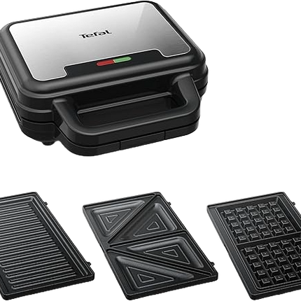 TEFAL ULTRA COMPACT 3-IN-1 WAFFLE MAKER, SANDWICH MAKER AND PANINI PRESS