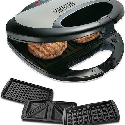 BLACK+DECKER SANDWICH MAKER WITH 3 PLATES 750W TS2090-B5