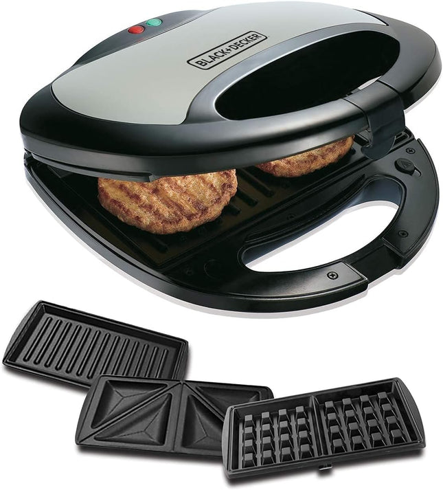 BLACK+DECKER SANDWICH MAKER WITH 3 PLATES 750W TS2090-B5