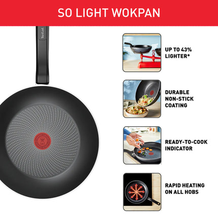 TEFAL SO LIGHT WOK FRYPAN 28CM H0561942